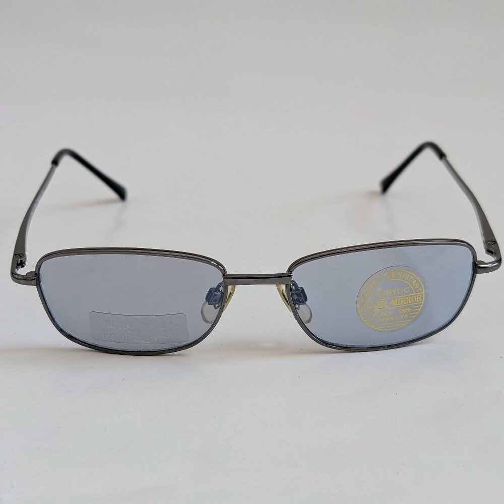 NWT Vintage 90's Small Rectangle Metal Sport Sunglasses (D.Gunmetal)